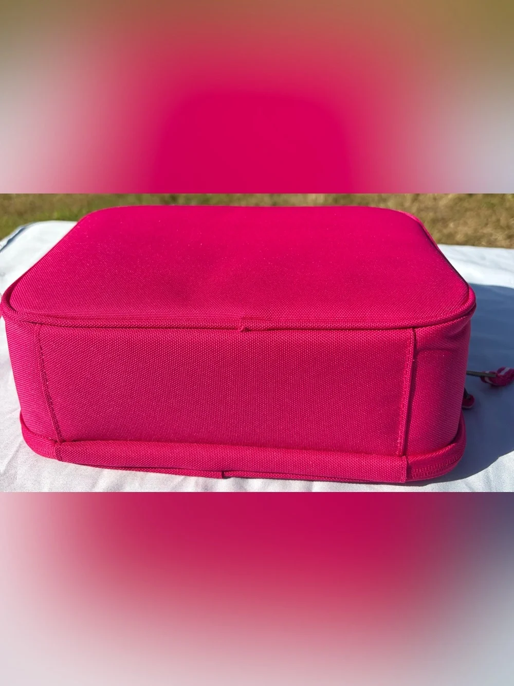 Polo by Ralph Lauren Fuchsia Lunch Tote with White Big Pony Logo